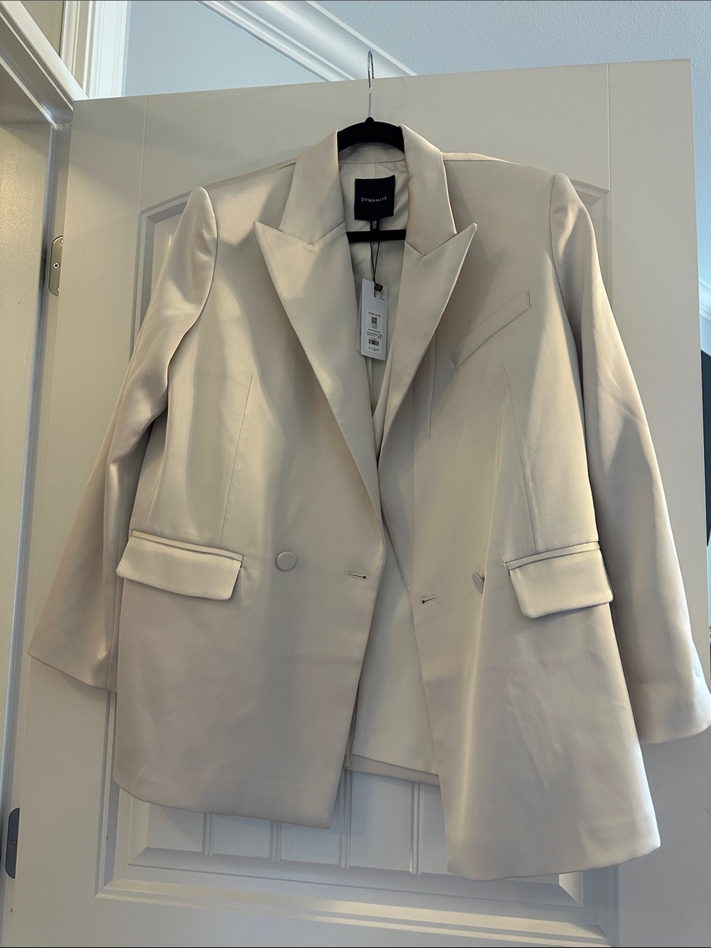 Dynamite Cream stain Double-Breasted Blazer